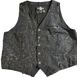 Decree Men's 2XL Black Pin Striped Vest